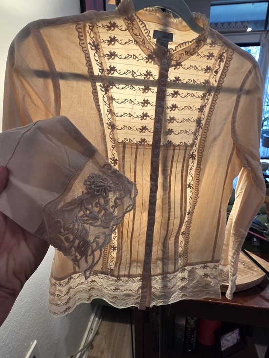 Odille Tops - Anthropologie Odille Embroidered Button-Up Blouse